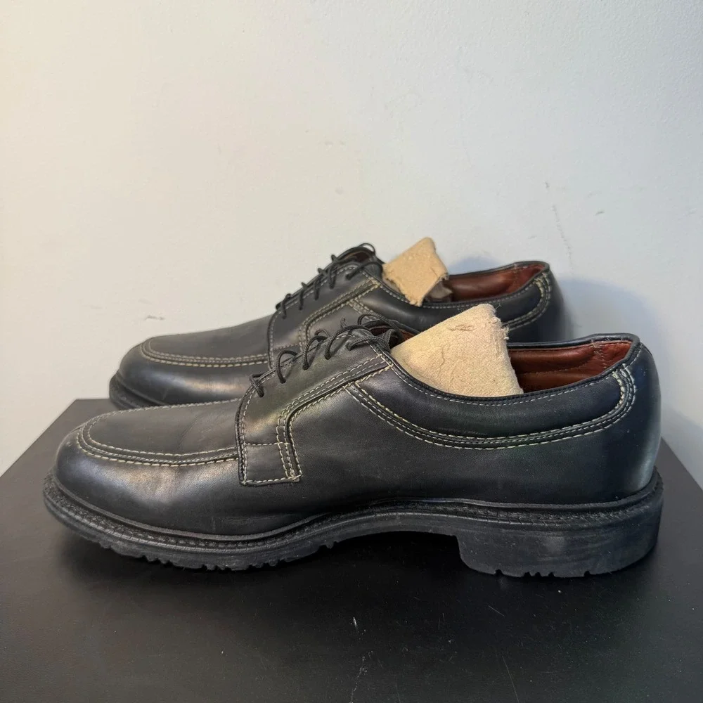 Allen Edmonds Wilbert Mens‎ 10.5 Black Leather Split Toe Derby Shoes USA Made